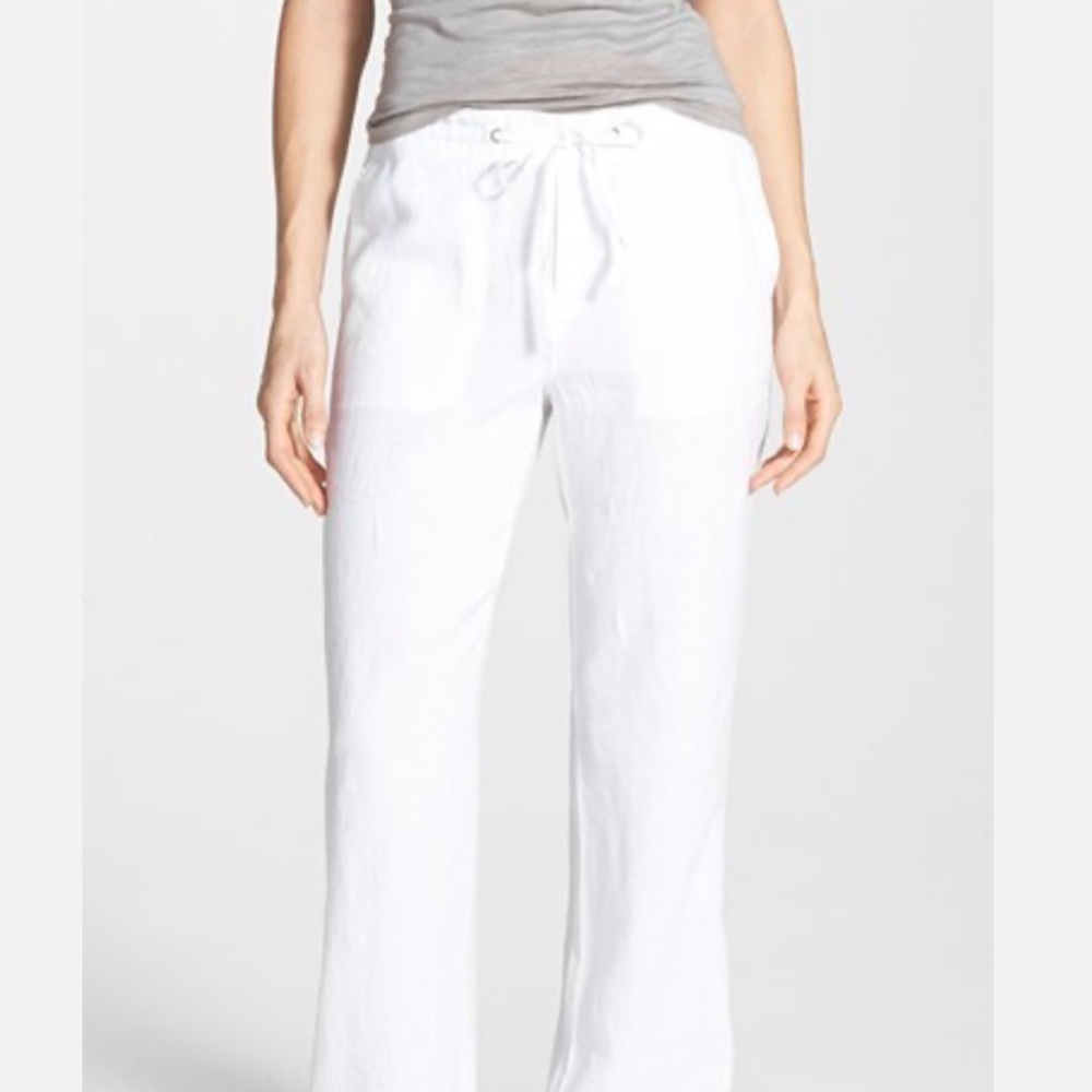 EUC New York & Company White Linen Pants